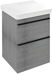 Sapho Sapho, SITIA umývadlová skrinka 46,4x70x44,2cm, 2x zásuvka, dub strieborný, SI050-1111