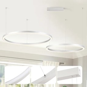 Brilagi - LED stmievateľný luster na lankách PORTOFINO LED/98W/230V strieborný + diaľkové ovládanie