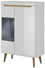 Vitrína Nordi 90 cm biela/dub Riviéra