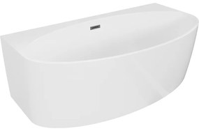 Mexen Bruna, voľne stojaca vaňa ku stene 150 x 82 cm, biela lesklá, grafitová matná, 52731508200-95