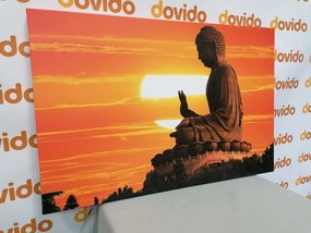 Obraz socha Budhu pri západe slnka - 120x80