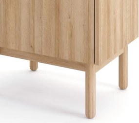 Nočný stolík Boho, dub riviéra/biely mramor