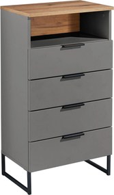 XXXLutz STREDNE VYSOKÁ SKRINKA, sivá, farba duba, 50/91/32 cm home24 - Online Only kúpeľne - 001279022323
