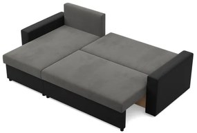 Rohová rozkladacia sedačka LUNA popolová / čierna