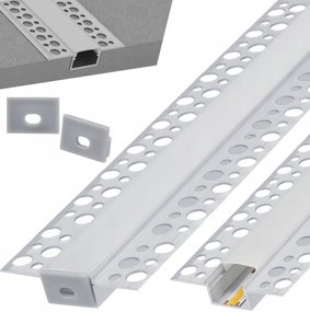BERGE LED hliníkový profil zapustený 2m - sada