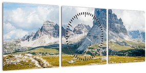 Obraz - Talianske Dolomity (s hodinami) (90x30 cm)
