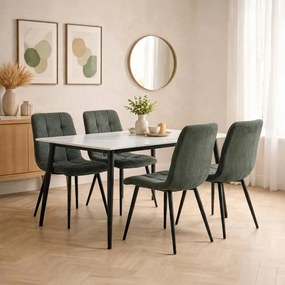Jedálenský set 4x stolička + stôl 140 cm AVENBERG EMERALD