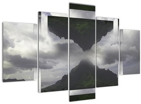 Obraz - Hory na Islande, geometrická koláž (150x105 cm)