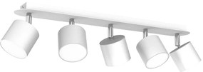 Bodové svietidlo Dixie, 5x biele kovové tienidlo, w/ch