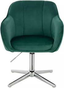 LuxuryForm DESIGN Stolička AVOLA VELUR na striebornom kríži - zelená