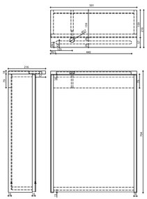 Aqualine Aqualine, KAWA STRIP Galérka s LED osvetlením 50x70x22cm, biela, WGL50S