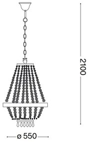 Ideal Lux - LED krištáľový luster na reťazi CAESAR 12xG9/3W/230V pr. 55 cm zlatý