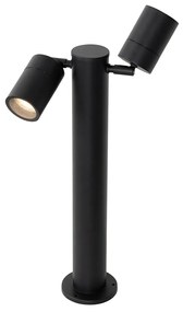 Stojaca vonkajšia lampa čierna 45 cm IP44 nastaviteľná 2-svetlo - Duo