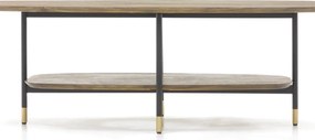 Konferenčný stolík Maze 120 cm z masívu hnedý/čierny