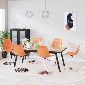Otočné jedálenské stoličky 6 ks oranžové PP
