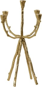 Zlatý antik kovový svietnik Ranica gold na 5 sviečok - 31*31*48 cm
