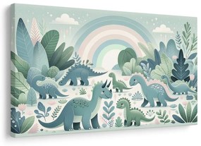 Obraz veselé dinosaury v rozprávkovom pralese