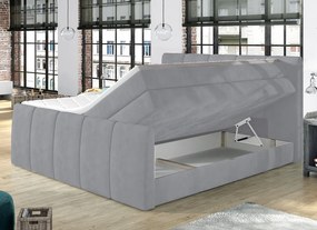 Posteľ boxspring Fresco 180x200 cm, svetlo šedá látka