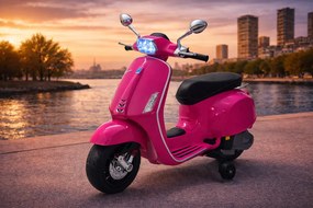 JOKOMISIADA Elektrický skúter VESPA na batériu pre deti s melódiami PA0344 ružový