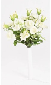 kytica z mini planých ruží, 29 cm, bielá
