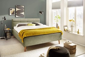 Dvojlôžková posteľ anika s úložným priestorom 180 x 200 cm zelená MUZZA