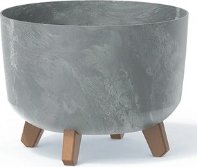 Plastový kvetináč na nožičkách DGRL350E 33,9 cm - sivý betón