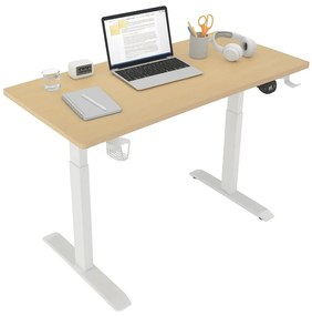 Herný stôl BR01 svetlohnedý s bielym rámom 140 cm