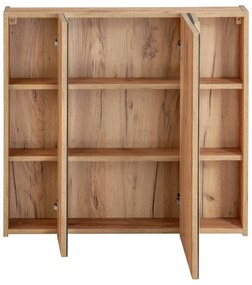 Kúpeľňová závesná skrinka KAPA 80 cm dub zlatý - so zrkadlom