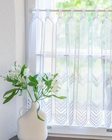 Vitrážková záclonka s gipiúrou Chevron výška 60 cm na metre