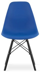 Set jedálenských stoličiek OSAKA modré (čierne nohy) 4ks