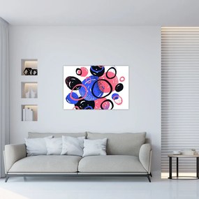 Obraz - Motív s kruhmi v živých farbách (90x60 cm)