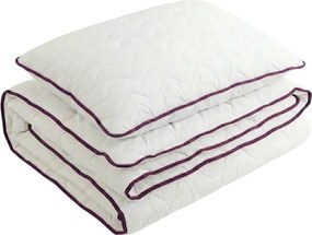 Celoročný paplón prešívaný 140x200 cm s vankúšom STELLA LEVANDUĽA 70x90 cm, biely