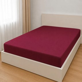 ECOMATRACE Úpletové prestieradlo Jersey bordová Rozmery 140x200