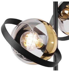 Stropné svietidlo Asturia Ring, 2x zlaté/transparentné sklenené tienidlo, B/G