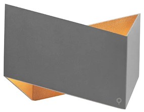 Nástenná lampa Fold sivá s meďou