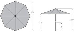 Doppler ACTIVE Kurbel 380 cm - stredový slnečník s kľučkou : Barvy slunečníků - 846