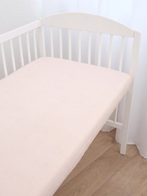 Froté plachta do postieľky 70 × 140 cm - púdrová