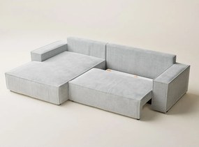 Svetlosivá ženilková rozkladacia/s úložným priestorom rohová pohovka (ľavý roh/s leňoškou) Maze – Maison de Rêve