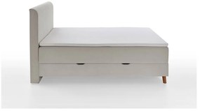 Béžová boxspring posteľ s úložným priestorom 160x200 cm Memphis - Meise Möbel