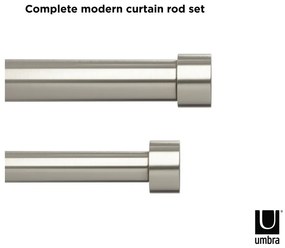 Oceľová roztiahnuteľná dvojitá garniža 305 - 457 cm Cappa - Umbra