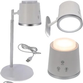 JU Biela stolná LED lampa 4 v 1, 6 W