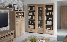 Vysoká vitrína Atik, dub riviéra, ľavá