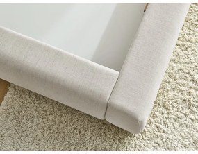 Béžová čalúnená dvojlôžková posteľ s úložným priestorom s roštom 180x200 cm Jagna – Bobochic Paris