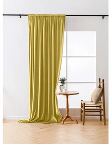 Zatemňovacia záclona VELVET 140x270 cm, horčicová Zavesenie: Riasiaca páska