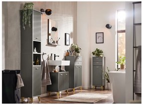 Livarno home Skrinka pod umývadlo vo zvlnenom vzhľade, antracitová  (100378603)