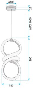 Toolight Toolight, závesné LED svietidlo 24W, 4000K, G070-CP, zlatá, OSW-08668