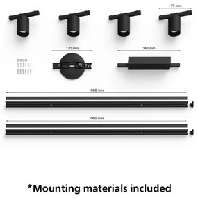 Philips-SADA 4xLED Stmievateľné svietidlo do lištového systému Hue LED/20,8W/230V