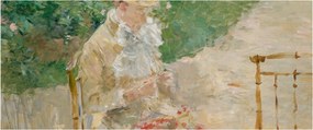 Obraz - Berthe Morisot, Young Woman Knitting, reprodukcia (120x50 cm)