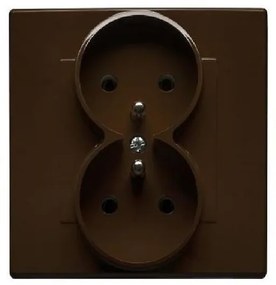 GP-2LZP Dvojitá uzemnená zásuvka s uzávermi pre prúdové cesty hnedá