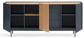 Nízka komoda v dekore duba v antracitovo-prírodnej farbe 180x78 cm Otto – Teulat